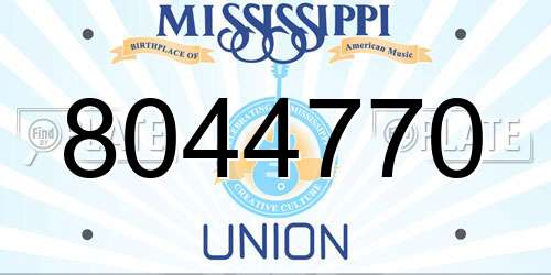 8044770 Mississippi License Plate