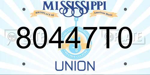 80447T0 Mississippi License Plate