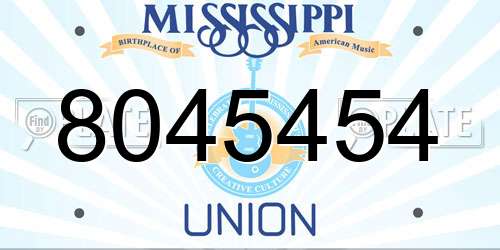 8045454 Mississippi License Plate