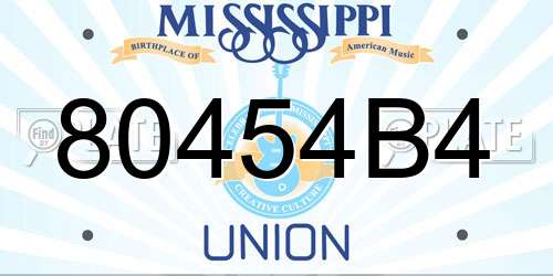 80454B4 Mississippi License Plate