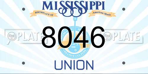 8046 Mississippi License Plate