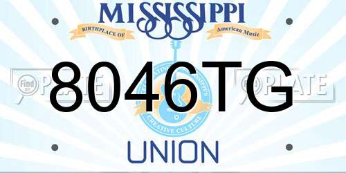 8046TG Mississippi License Plate