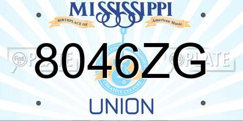 8046ZG Mississippi License Plate