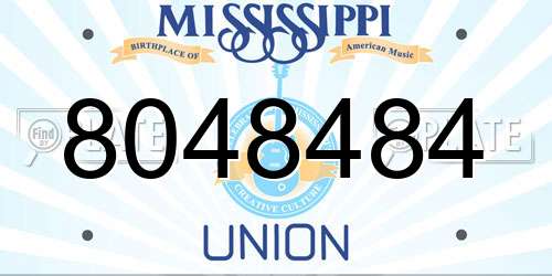 8048484 Mississippi License Plate