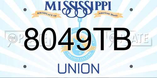 8049TB Mississippi License Plate