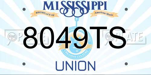 8049TS Mississippi License Plate