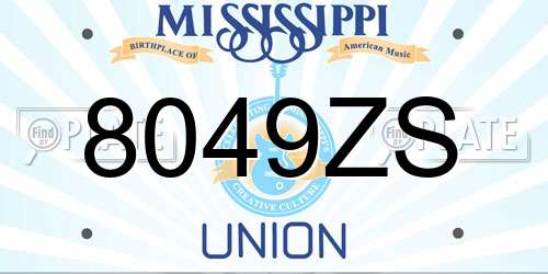 8049ZS Mississippi License Plate