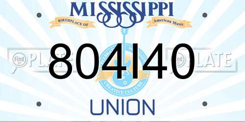804I40 Mississippi License Plate