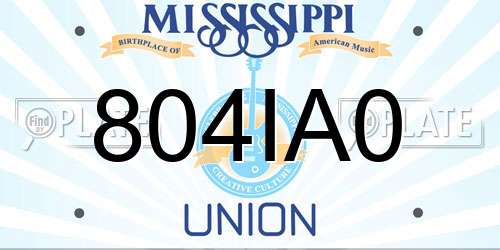 804IA0 Mississippi License Plate