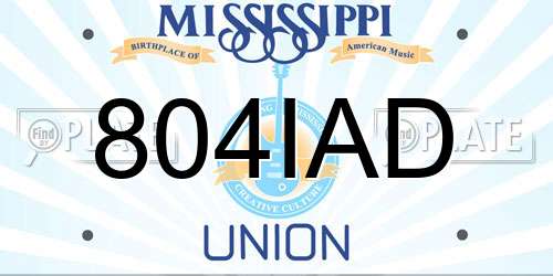 804IAD Mississippi License Plate