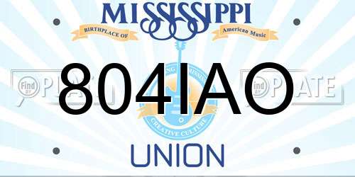 804IAO Mississippi License Plate