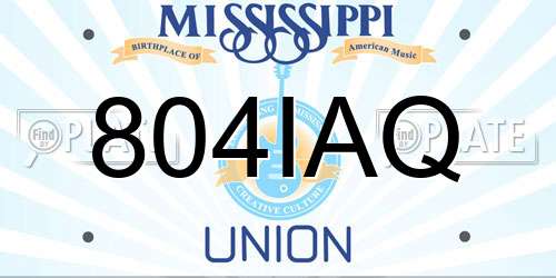 804IAQ Mississippi License Plate