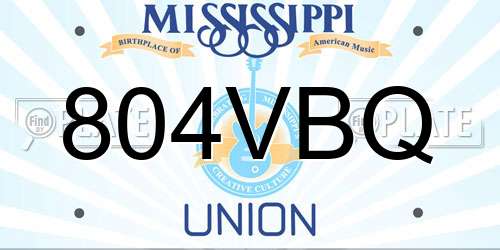 804VBQ Mississippi License Plate