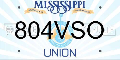 804VSO Mississippi License Plate