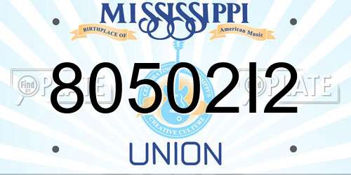 80502I2 Mississippi License Plate
