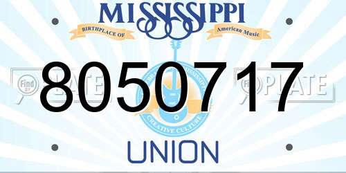 8050717 Mississippi License Plate