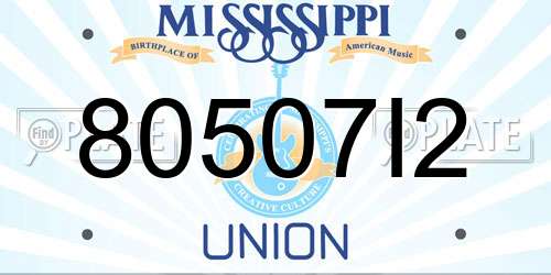 80507I2 Mississippi License Plate