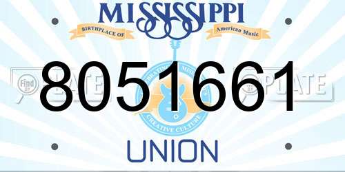 8051661 Mississippi License Plate
