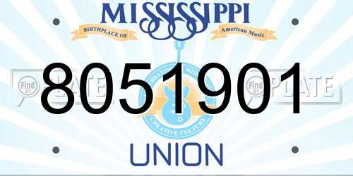 8051901 Mississippi License Plate
