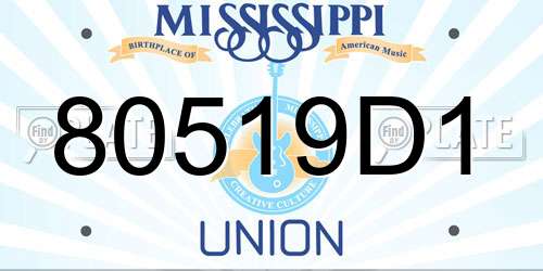 80519D1 Mississippi License Plate
