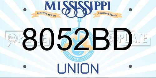 8052BD Mississippi License Plate