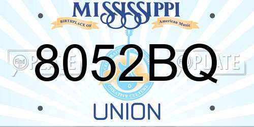 8052BQ Mississippi License Plate