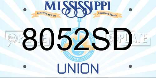 8052SD Mississippi License Plate