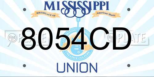 8054CD Mississippi License Plate