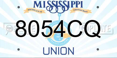 8054CQ Mississippi License Plate