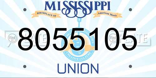 8055105 Mississippi License Plate