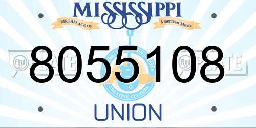 8055108 Mississippi License Plate