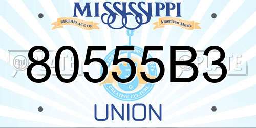80555B3 Mississippi License Plate