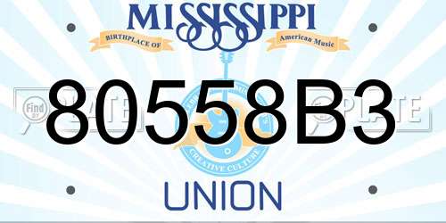 80558B3 Mississippi License Plate