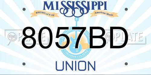 8057BD Mississippi License Plate