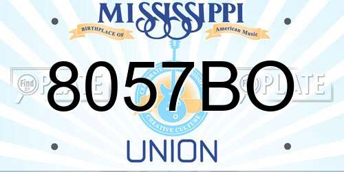 8057BO Mississippi License Plate