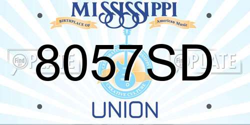8057SD Mississippi License Plate