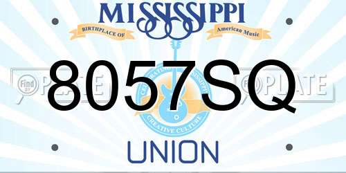 8057SQ Mississippi License Plate