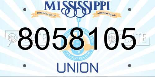 8058105 Mississippi License Plate