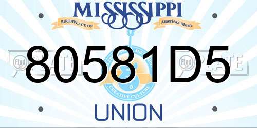 80581D5 Mississippi License Plate