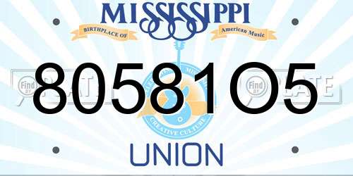 80581O5 Mississippi License Plate