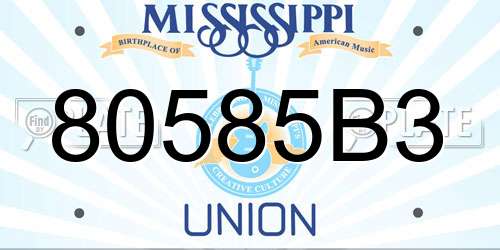 80585B3 Mississippi License Plate