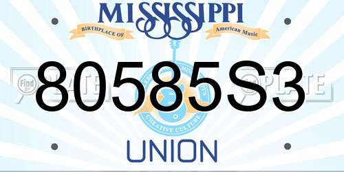 80585S3 Mississippi License Plate