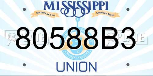 80588B3 Mississippi License Plate