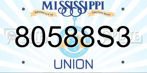 80588S3 Mississippi License Plate