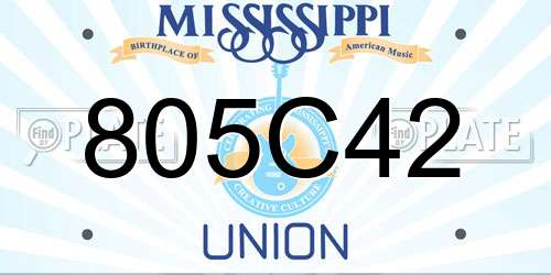 805C42 Mississippi License Plate