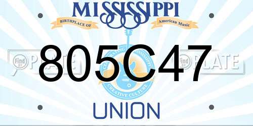 805C47 Mississippi License Plate