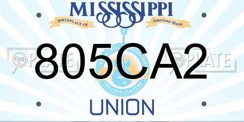 805CA2 Mississippi License Plate