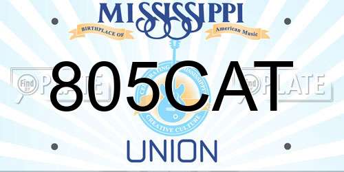 805CAT Mississippi License Plate