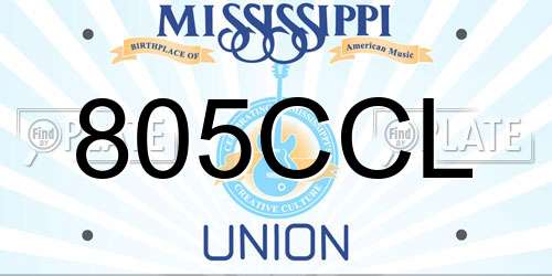 805CCL Mississippi License Plate