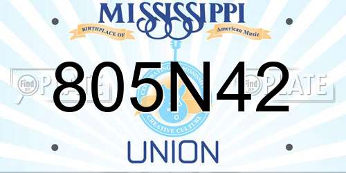 805N42 Mississippi License Plate